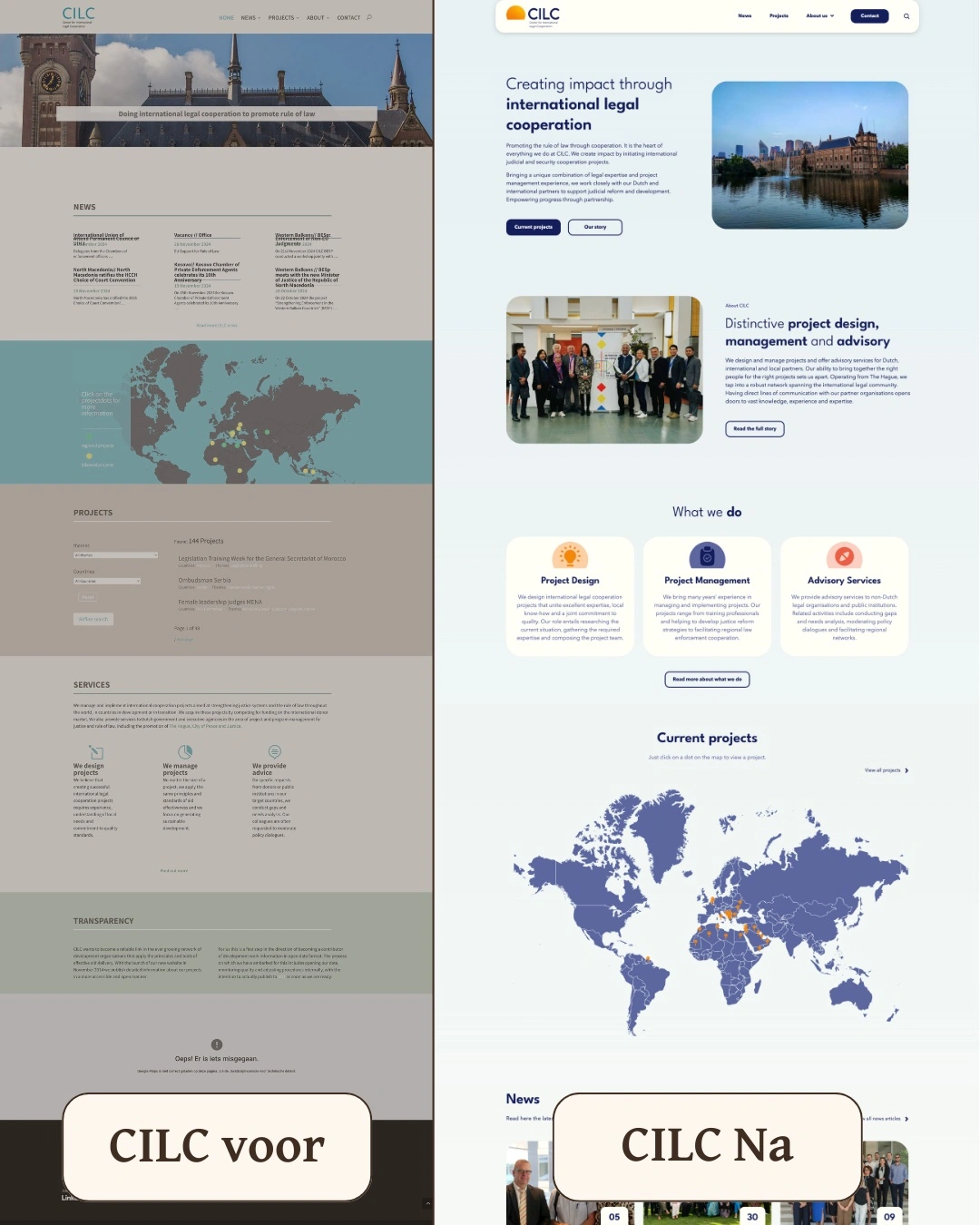 CILC website voor en na